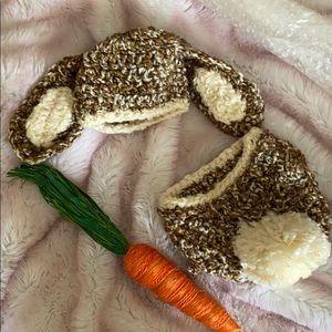 Newborn bunny hat and diaper cover